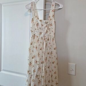 Reformation Floral Cream Midi Dress
